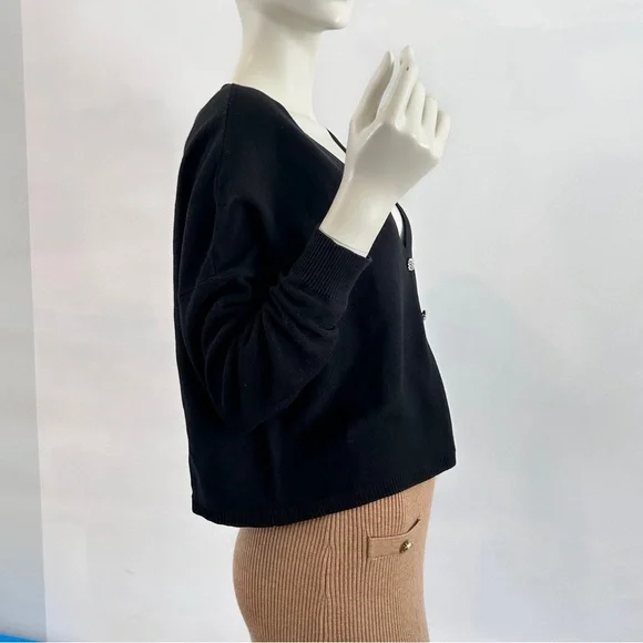 ba&sh Cropped Santana Knit Cardigan With Rhinestone Buttons - Picture 5 of 13